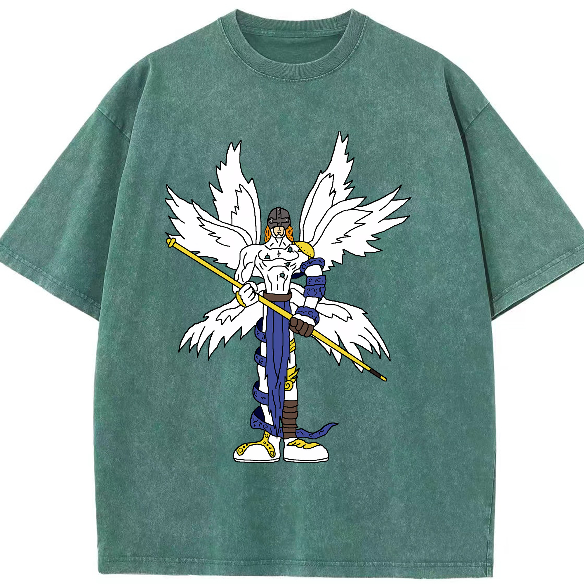 （画像用） Digimon デジタルモンスター/デジモン 綿100% ヴィンテージ風 半袖Tシャツ（フロントプリント）